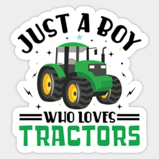 Just A Boy Who Loves Tractors Sticker